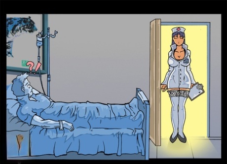 Animated tranny nurse gets rammed by her horny patient in the hospital