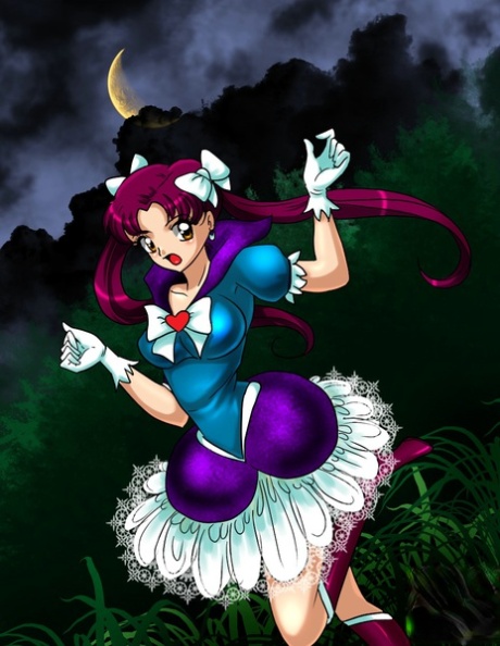 Hot cartoon shemale babe has her big dick jerked off by tentacles