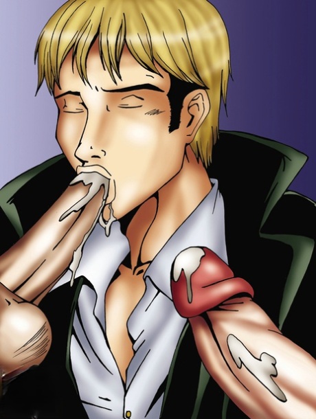 Animated trannies with huge fakes fuck a blond guy in on a winter day
