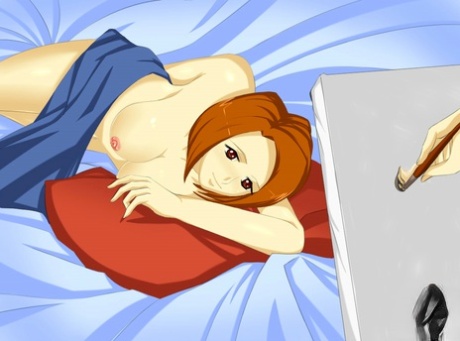 Animated tranny with big tits takes her boyfriend's stiff boner in her asshole