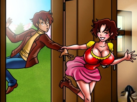 Animated country shemale with massive juggs bangs a skinny dude