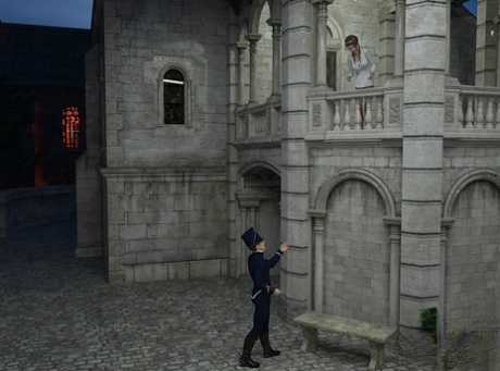 Anime shemale princess gets fucked in the ass in front of her castle