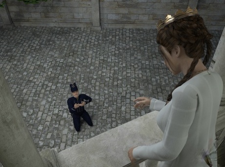Anime shemale princess gets fucked in the ass in front of her castle