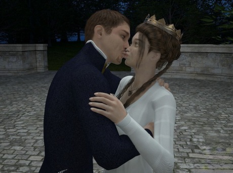 Anime shemale princess gets fucked in the ass in front of her castle