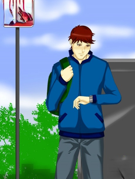 Anime shemale picks up a stud in public & takes him home for hot sex action