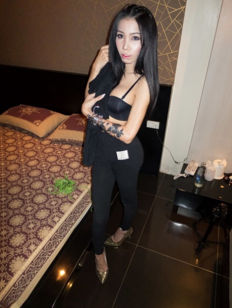 Busty Asian shemale Alice 1 spreads her butt cheeks for hardcore BB fucking