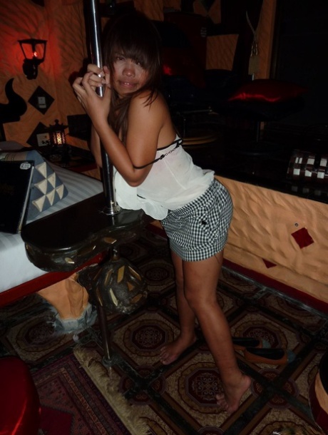 Asian shemale opens her mouth for cumshot after bareback anal sex