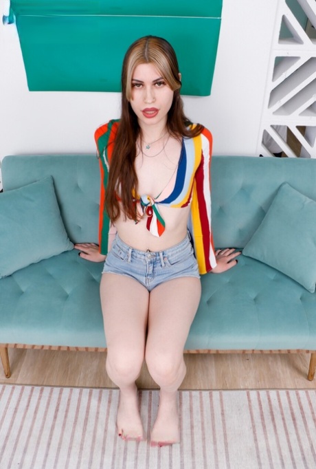 Hot naughty shemale Lace Del Mar exposes her body and tasty dick in a solo